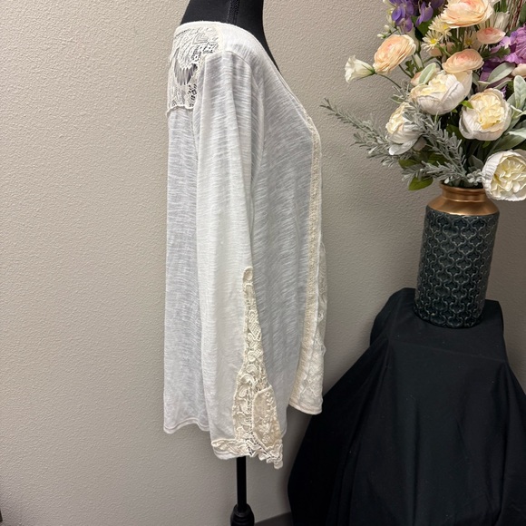 Jolt XXL White Long Sleeve Lace Boho Blouse Top – Romantic Festival Layering - Picture 5 of 9